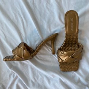 Bottega Veneta Inspired Faux Leather Sandal Heels